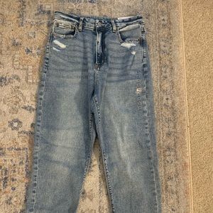 American Eagle Distressed Curvy Mom Jean